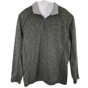 Eddie‎ Bauer Pullover Sweater Jacket Mens Large Gray 1/4 Zip Long Sleeve Casual